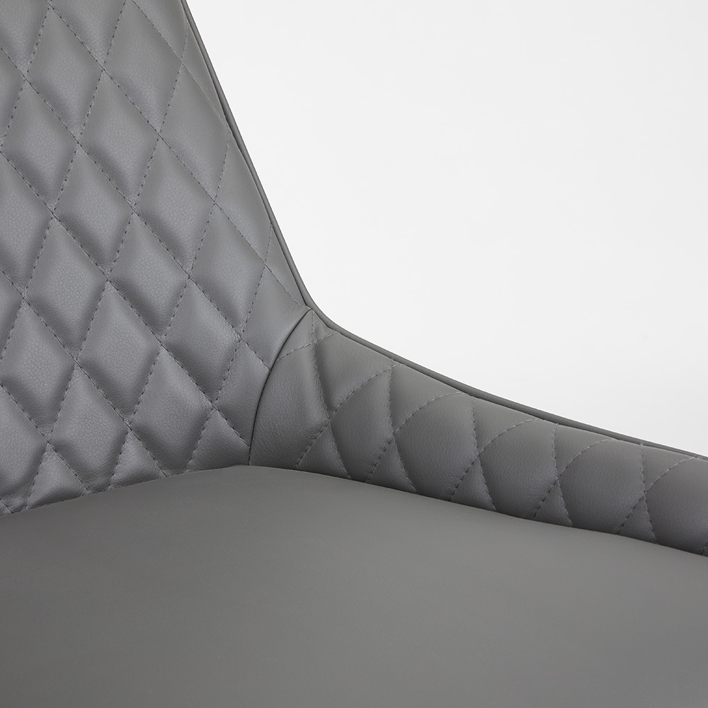 Emily Dining Chair: Grey Leatherette
